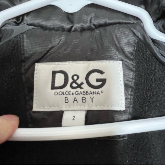 Dolce & Gabbana Baby Black Quilted Puffer Jacket Tiger Size 2 - Picture 8 of 15